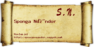 Sponga Nándor névjegykártya