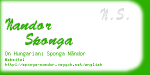 nandor sponga business card