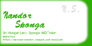 nandor sponga business card